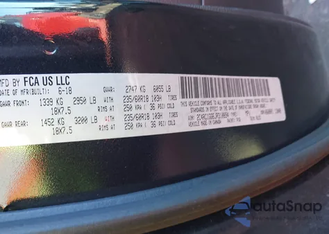 2018 Chrysler Pacifica Limited z USA, uszkodzony, nr VIN 2C4RC1GG6JR310894